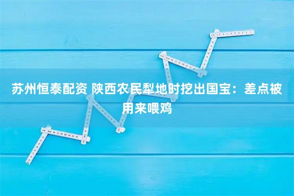 苏州恒泰配资 陕西农民犁地时挖出国宝：差点被用来喂鸡